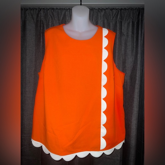 Victoria Beckham for Target Tops - Victoria Beckham for Target 2X Orange/White with Scalloped detail good condition